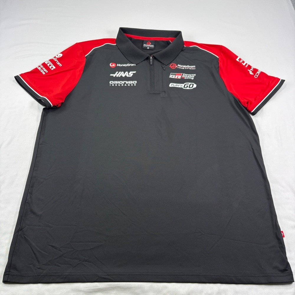 Haas F1 Racing Shirt Mens 3XL Black 1/4 Zip Polo Stretch Performance Formula 1
